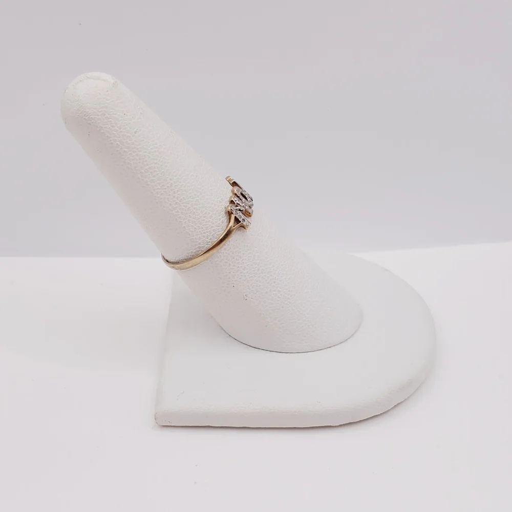 10k Solid Yellow Gold Mom Or Wow Genuine Diamond Accent Ring